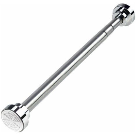 Tringle à rideau de douche télescopique en acier inoxydable de 40 à 50 cm - Barre extensible sans perçage pour armoire, salle de bain, fenêtres et portes. (1/4)