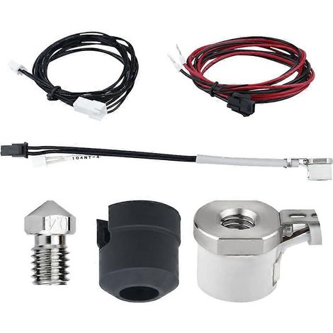 Buse chauffante en cuivre CHC Hotend pour imprimante 3D V6 avec résistance en céramique et thermistance 104NT (lot de 2). (1/5)