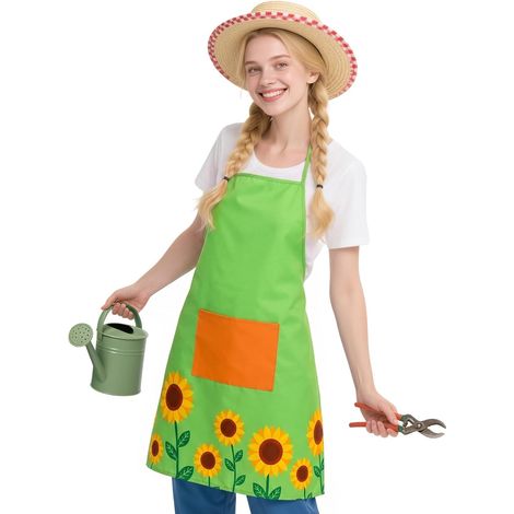 Garden Apron Garden Tools with Pocket for Men and Women Multifunction Waterproof Wear-Resistant for Barbecue, Restaurant, Cafe, Gardening Party Carnival Theme (1/5)
