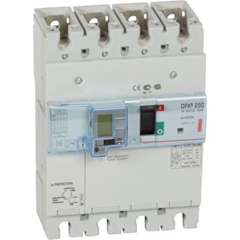 Disjoncteur magnétothermique différentiel DPX³250 pouvoir de coupure 36kA 400V - 4P - 200A - LEGRAND