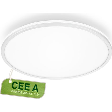 Plafonnier LED, source lumineuse, 8,5W 1800 lm, lumière indirecte, panneau lumineux extra plat, éclairage salon, cuisine, chambre, couloir, 33x6 cm, blanc (1/5)