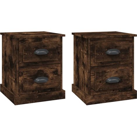 Maison Exclusive - Nachttische 2 Stk. Räuchereiche 39x39x47,5 cm