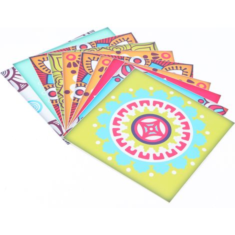 Lot de 10 autocollants adhésifs noirs et blancs pour papier peint, carrelage décoratif imperméable pour sol de chambre. (1/5)