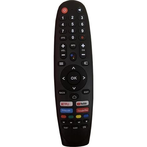 Remplacement Smart Tech telecommande pour telecommande Smart Tech TV 24HA20T3 32HA10T3 32HA10V3 43QA20V3 43UA10V3 43UA20T3 50UA10V3 50UA20T3 55QA20V3 (Pas de Fonction vocale)