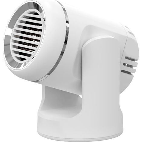 Car heater, portable defroster, 360° rotation, fast heating/cooling fan for cars and trucks, white (12V) (1/5)