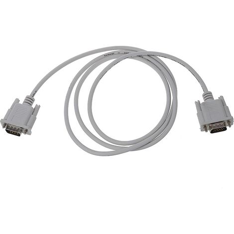 Câble adaptateur VGA DB15 mâle vers RS232 DB9 mâle / Câble d'extension graphique vidéo (blanc, 1,5 m) (1/5)