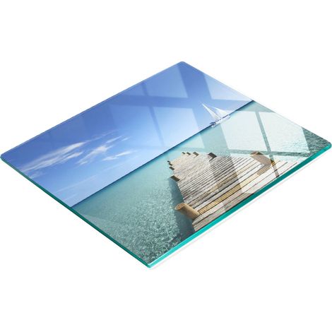 Planche décorative multifonctionnelle en verre pour la cuisine, support en bois 60 x 52 cm (1/5)