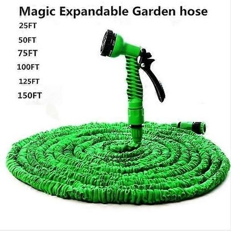 Tuyau d'arrosage flexible magique vert de 25 à 150 pieds (7,6 à 45,7 m). (1/5)