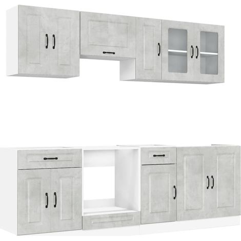 vidaXL Set Mobili da Cucina 8 pz Kalmar Grigio Cemento in Truciolato (1/5)