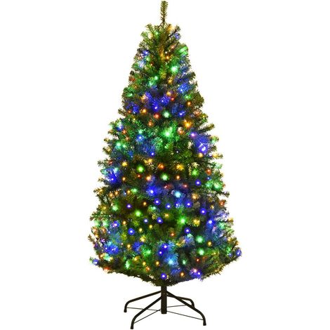 COSTWAY Árbol de Navidad Artificial 120CM PVC con Soporte LED Cadena de Luces de 2 Tipos Decoración para Navidad Hogar Interior Fiesta (1/5)