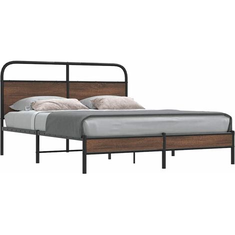 Bettgestell ohne Matratze 150x200 cm Braun Eichen-Optik