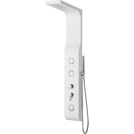 Aqualine - Paroi de douche Yuki, avec mitigeur, 210x1400 mm, blanc SL290 (1/5)