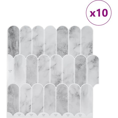 vidaXL Loseta de pluma 10 uds. Mármol Gris 30 x 30 cm (1/2)
