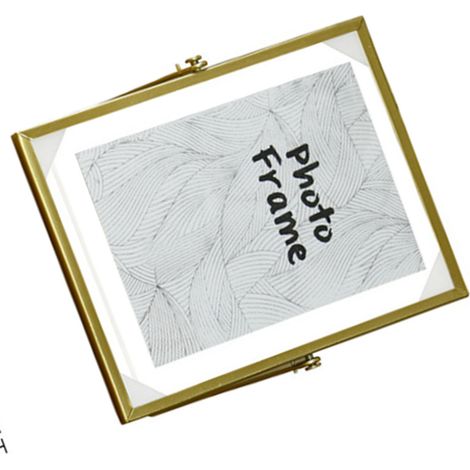Cadre photo style nordique géométrique en métal, bordures en fer, cadre photo de bureau en fer forgé pour salon, bureau ou pièce d'étude, 10 cm