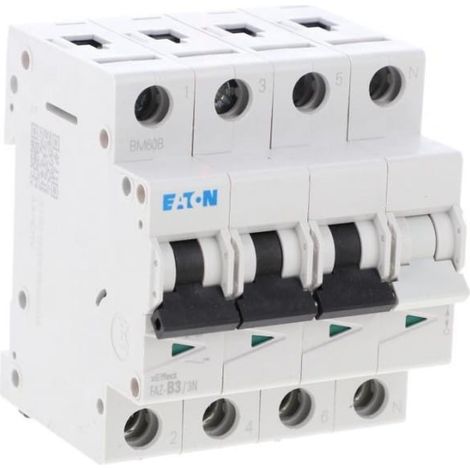 Interruttore magnetotermico 3P+NB 3A 15kA AC FAZ-B3/3N 278939