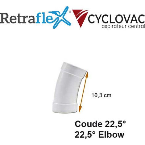Coude grand rayon FF, obligatoire pour tous les systèmes de flexible rétractable - angle au choix - 22°