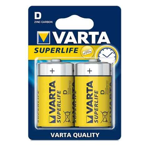 PILE 'SUPERLIFE' TORCIA Blister 2 Pezzi - 12 confezioni- VARTA