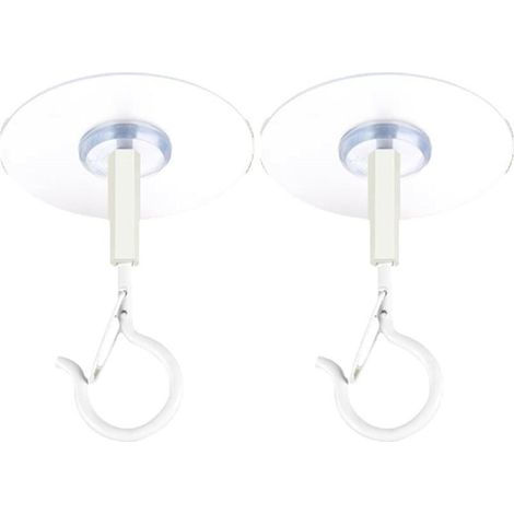 Lot de 2 crochets adhésifs de plafond, crochets adhésifs pour suspension, crochet adhésif de plafond sans trou avec fermoir de sécurité coupe-vent, crochets de plafond suspendus pour lant (1/5)