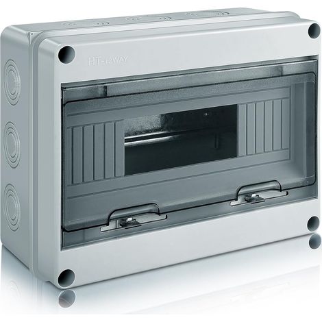 (12 MODULE)Coffret Electrique Etanche Exterieur, IP65 Boîtier de Distribution en Saillie 12 Modules avec Terminaux, ABS de Surface en Plastique pour une Utilisation à l'extérieur (1/5)