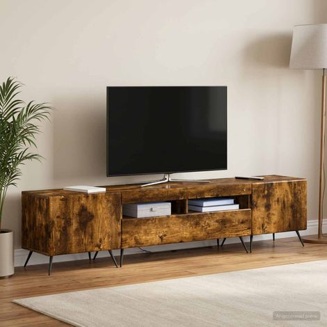 vidaXL LED TV Cabinet BREDA 3 pcs Smoked Oak Engineered Wood (1/5)