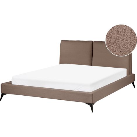 Bett mit Lattenrost Bouclé MELLE 160 x 200 cm Braun