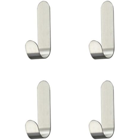 4 Pièces Crochet Adhésif en Acier Inoxydable，Crochets Auto-adhésif Crochet ，pour Serviette, clés, maison, cuisine, salle de bain, anti-rouille et étanche
