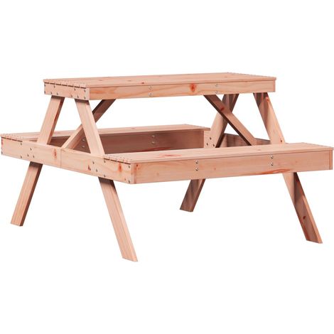 vidaXL Picknicktisch 105x134x75 cm aus massivem Douglasienholz