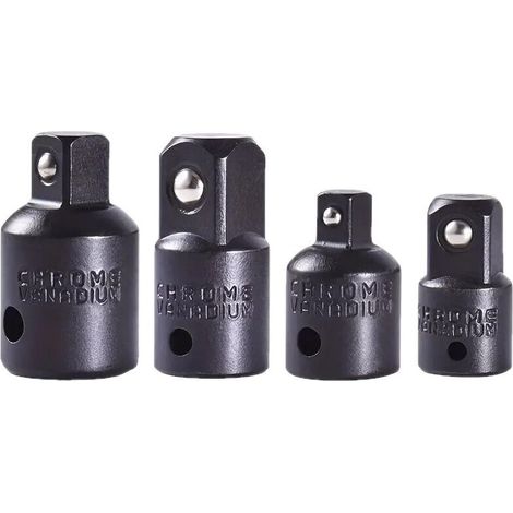 Kit adaptateur réducteur de prise à cliquet carré 4 pièces 1/2 à 3/8, 3/8 à 1/4 (Noir)