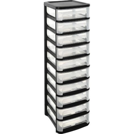 EDA – Servante roulante 10 tiroirs 320x370x1025mm – Charge maximale optimisée – Accès rapide aux outils – Idéale pour espaces confinés (1/4)