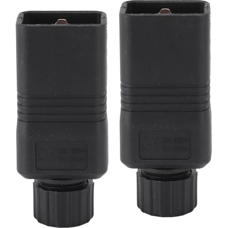 Lot de 2 adaptateurs de prise secteur IEC320 C20, connecteur réceptacle en cuivre et PVC, adaptateur de prise électrique recâblé pour bricolage. (1/5)