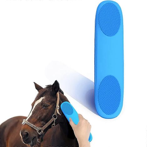 Brosse magique pour chevaux, brosse en caoutchouc 6 en 1, brosse noire pour le massage, le toilettage et le nettoyage, convient aux chevaux, bovins, chiens et autres animaux. (1/5)