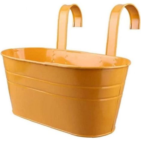 Métal usine Jardinière suspendue Balcon Jardinière avec double amovible Crochet Suspendu Pots de,fleurs Pot 55 (1/4)