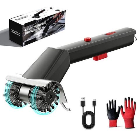 Filiyano-Brosse électrique pour barbecue - Brosse sans fil - Brosse de nettoyage rechargeable - Éclairage LED et fonction de pulvérisation d'eau (1/5)