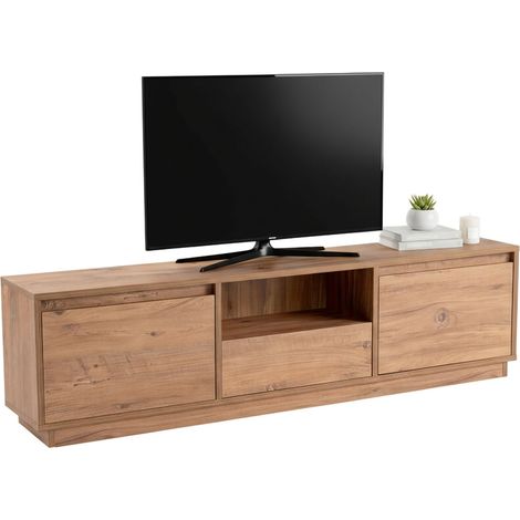 Dmora - Mueble de televisión Lovere, Aparador de salón, Mueble bajo para TV, Base de pared equipada, 160x30 h42 cm, Pino