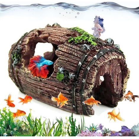 Cachette Aquarium en Résine 11x7x8cm - Grotte Décorative pour Poisson - Repos et Reproduction (1/5)