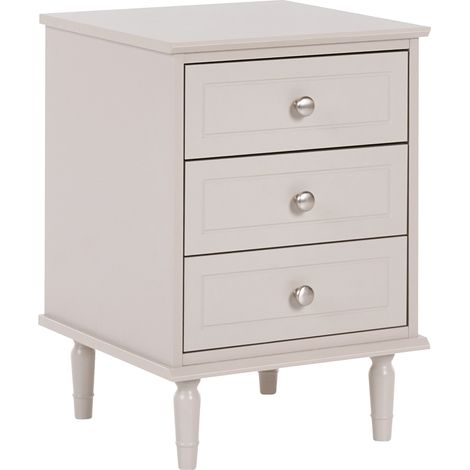 Mesita de noche con 3 cajones estilo tradicional dormitorio beige Oberon (1/5)
