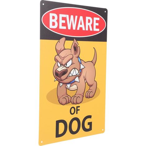 Warnschild aus Eisenblech Hunde Warnschild mit Klarer