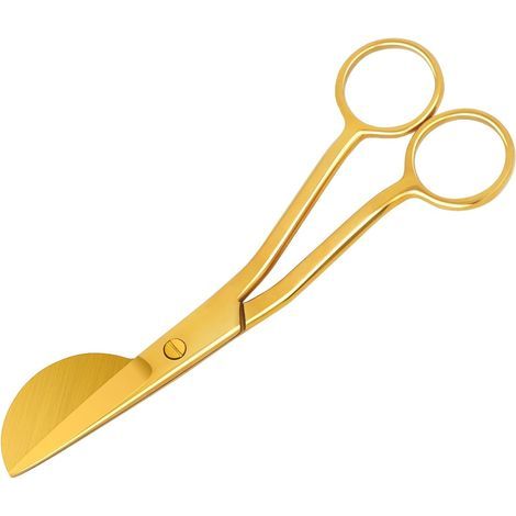 Ciseaux à tissus, ciseaux de broderie en acier inoxydable, ciseaux d'application avec lame en forme de bec de canard pour l'art, le tufting et la broderie, 6 pouces, or (1/5)