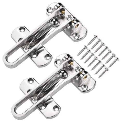 BUNTHAUS acks Barre d'Oscillation Restricteur de Porte Inoxydable, Restricteur de Chaîne de Porte de Sécurité, Serrure à Chaîne de Porte avec Boulon, Garde de Porte, pour Maison, Appartement, Hôtel (1/5)