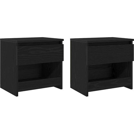 Maison Exclusive - Nachttisch 2 pcs Schwarz Eichen-Optik 40 x 30