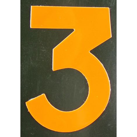 Conacord Reflektierende Klebezahl 3 orange 80 mm 3 Klebebuchstaben & Zahlen (1/2)