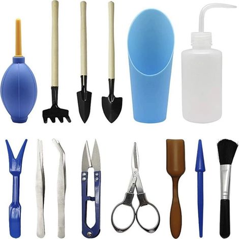 Lot de 14 jardinières pour plantes succulentes, outils de bricolage pour semis, bleu (1/2)