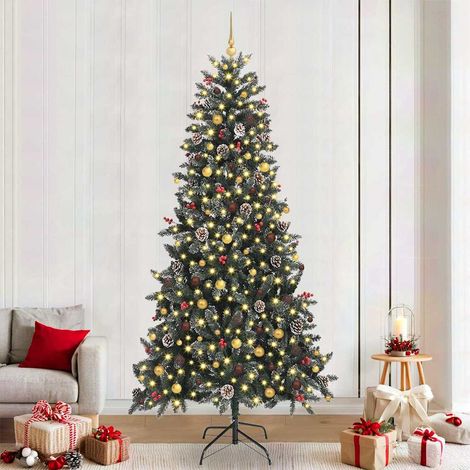 vidaXL Artificial Christmas Tree with 300 LEDs with Stand Green 240 cm (1/5)