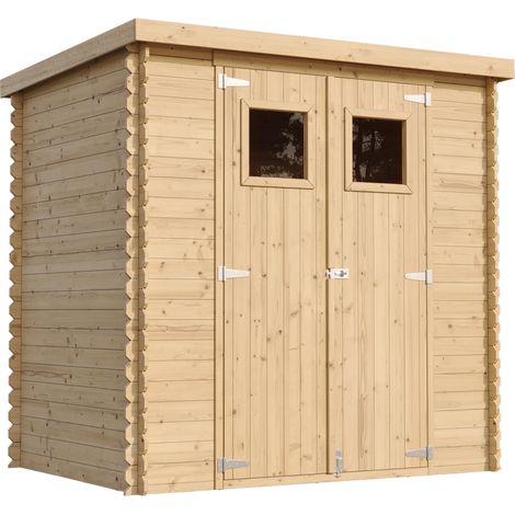 Wooden Garden Shed- H200 x 142 x 204cm/2.22 m2 -with impregnated floor - Wooden garden storage shed, 19 mm planks - TIMBELA M311+M311G (1/5)