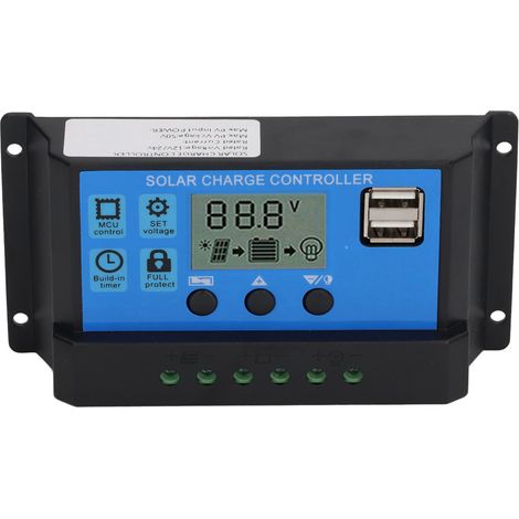 Contrôleur de panneau solaire 12 V/24 V, régulateur photovoltaïque PWM, écran LCD, chargeur solaire MPPT 100 A (1/5)