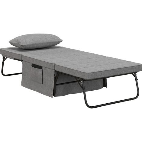 HOMCOM 5-fach verstellbares Schlafsofa – grauer Stoff