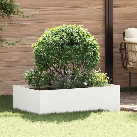 vidaXL Bordure de Pelouse 100 x 60 x 35 cm Acier Blanc (1/5)