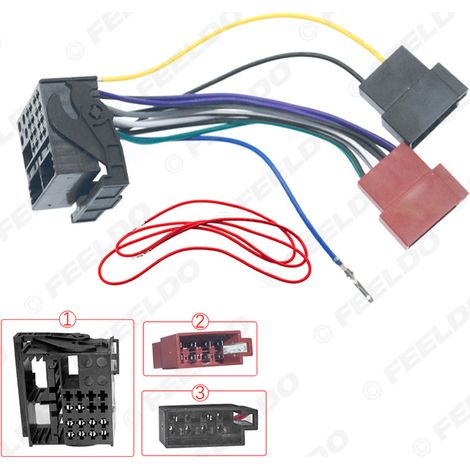 Câble d'alimentation ISO pour lecteur CD de voiture Volkswagen/Audi/Skoda/SEAT (modification audio-visuelle).