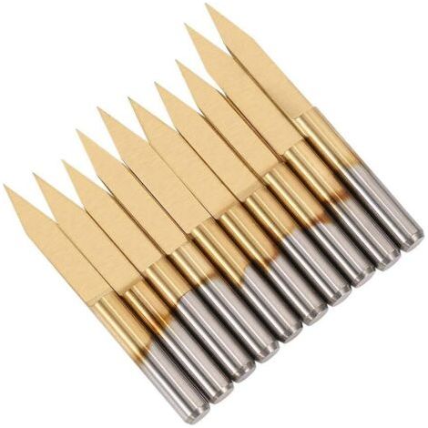 10Pcs Ti Forage Fraise Coupe - Fabrication Cnc Précise - Diamètre De La Tige: 3.175mm / 0.125" - Pour Fraiseuse 1.0-3.0mm (1/4)