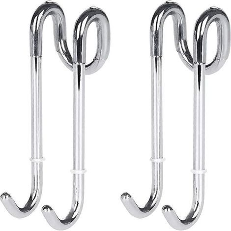 Gancho de pared para baño de 2 piezas, color plata (11 x 3,9 x 1,2 cm). (1/4)